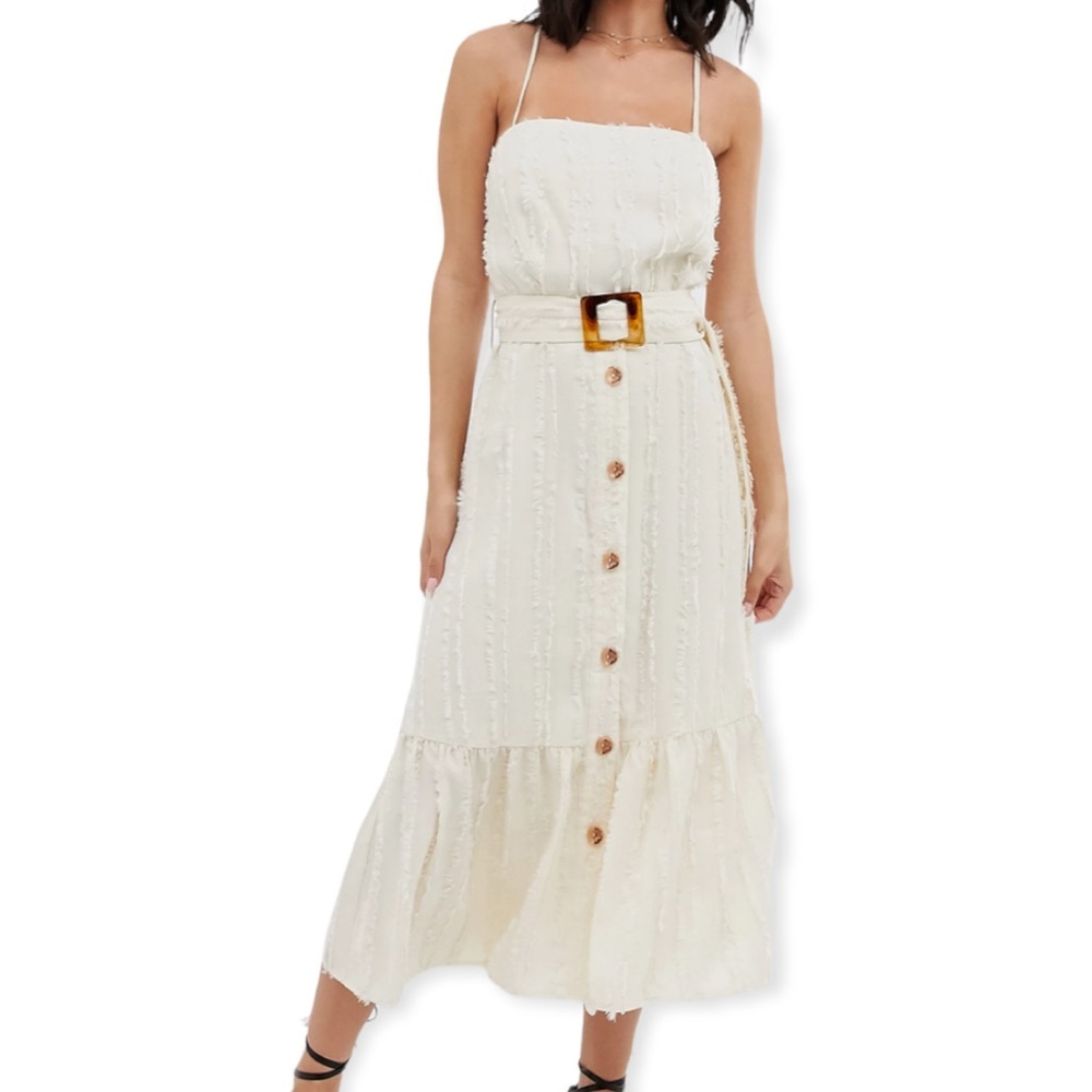 Anthropologie Moon River Boho button through midi dress with buckle Size…